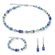 Load image into Gallery viewer, GeoCUBE® Earrings blue-green