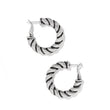 Load image into Gallery viewer, Interlok Twist Medium Leverback Hoop Earrings