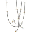 Load image into Gallery viewer, Meridian Petite Pearl Two Tone Long Necklace