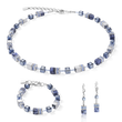Load image into Gallery viewer, GeoCUBE® Earrings sodalite & haematite blue