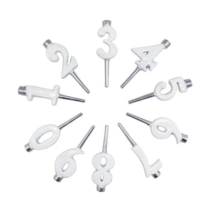 Number Candle Holder Set - White