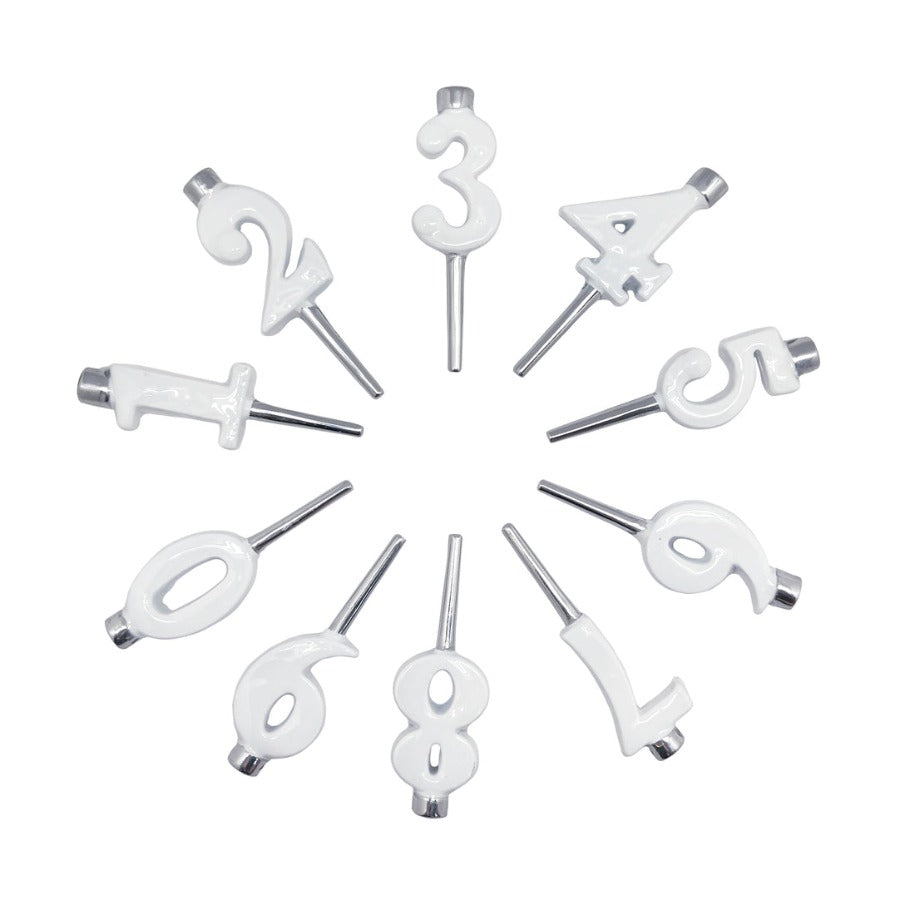 Number Candle Holder Set - White