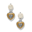 Load image into Gallery viewer, One Heart Pearl Post Drop Earrings
