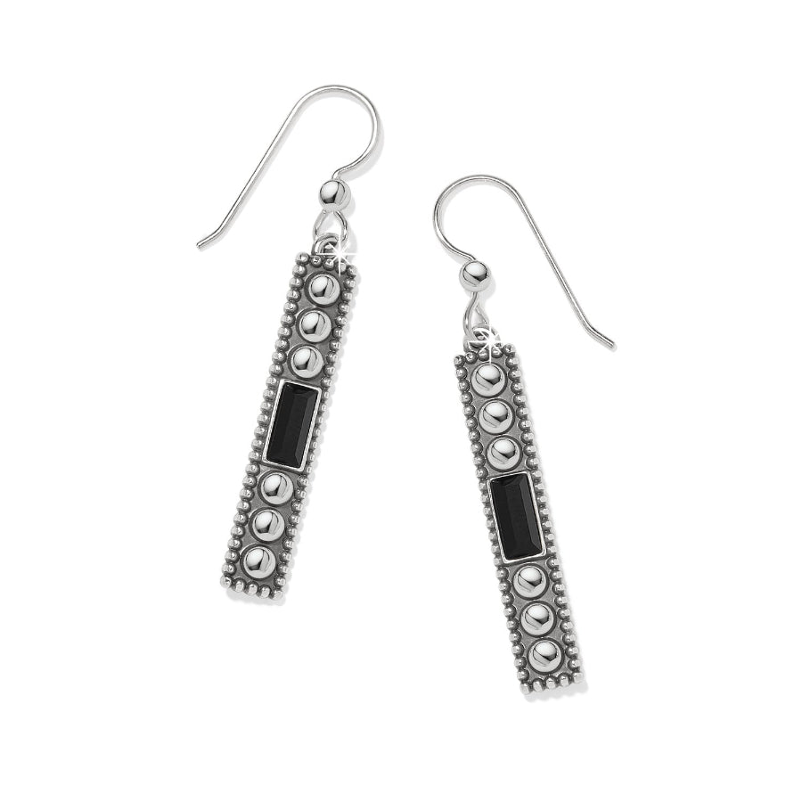 Pretty Tough Gem French Wire Earrings-Black