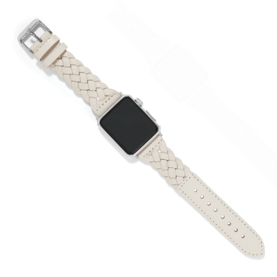 Sutton Braided Leather Watch Band-Shoe White