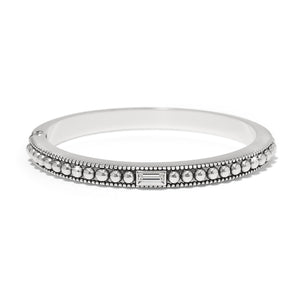 Pretty Tough Gem Hinged Bangle-Crystal