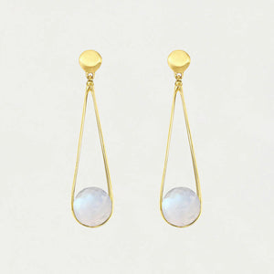 Mini Ipanema Earrings-Gold & Moonstone