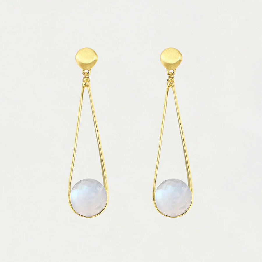 Mini Ipanema Earrings-Gold & Moonstone