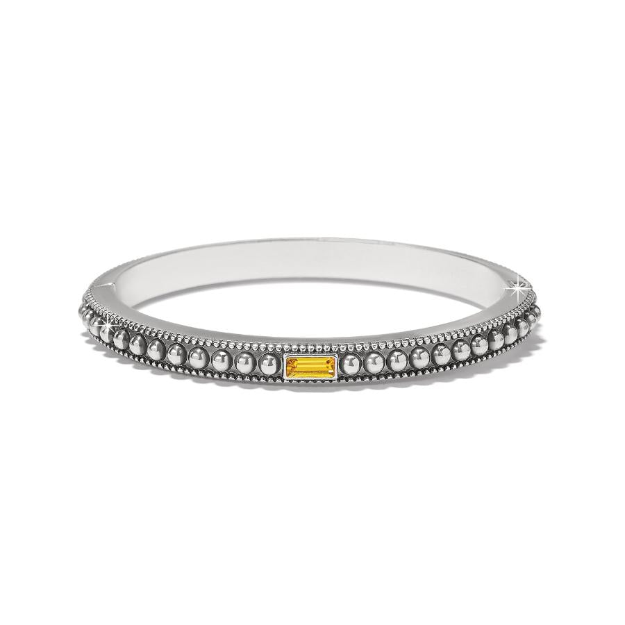 Pretty Tough Gem Hinged Bangle-Light Topaz