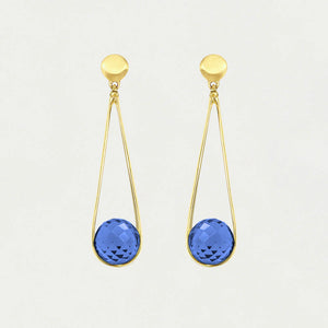 Mini Ipanema Earrings-Gold & Midnight Blue