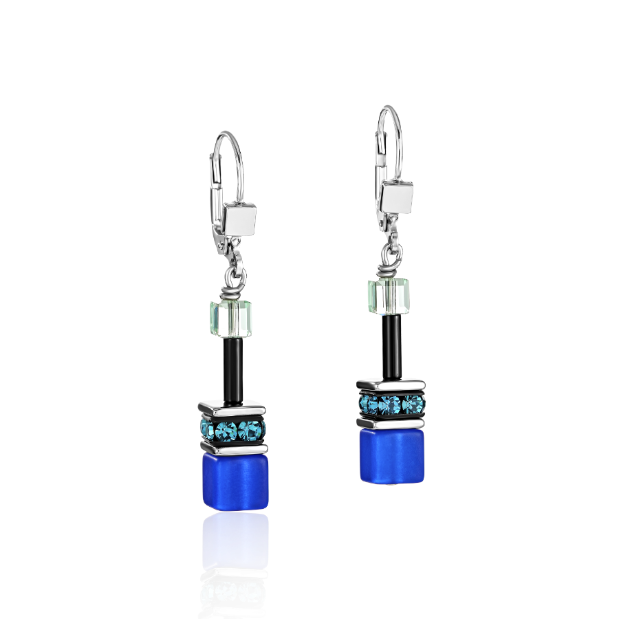 GeoCUBE® Earrings blue-green