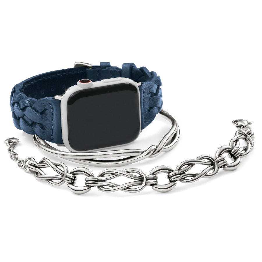 Sutton Braided Leather Watch Band-French Blue
