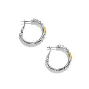 Pretty Tough Gem Hoop Earrings-Light Topaz