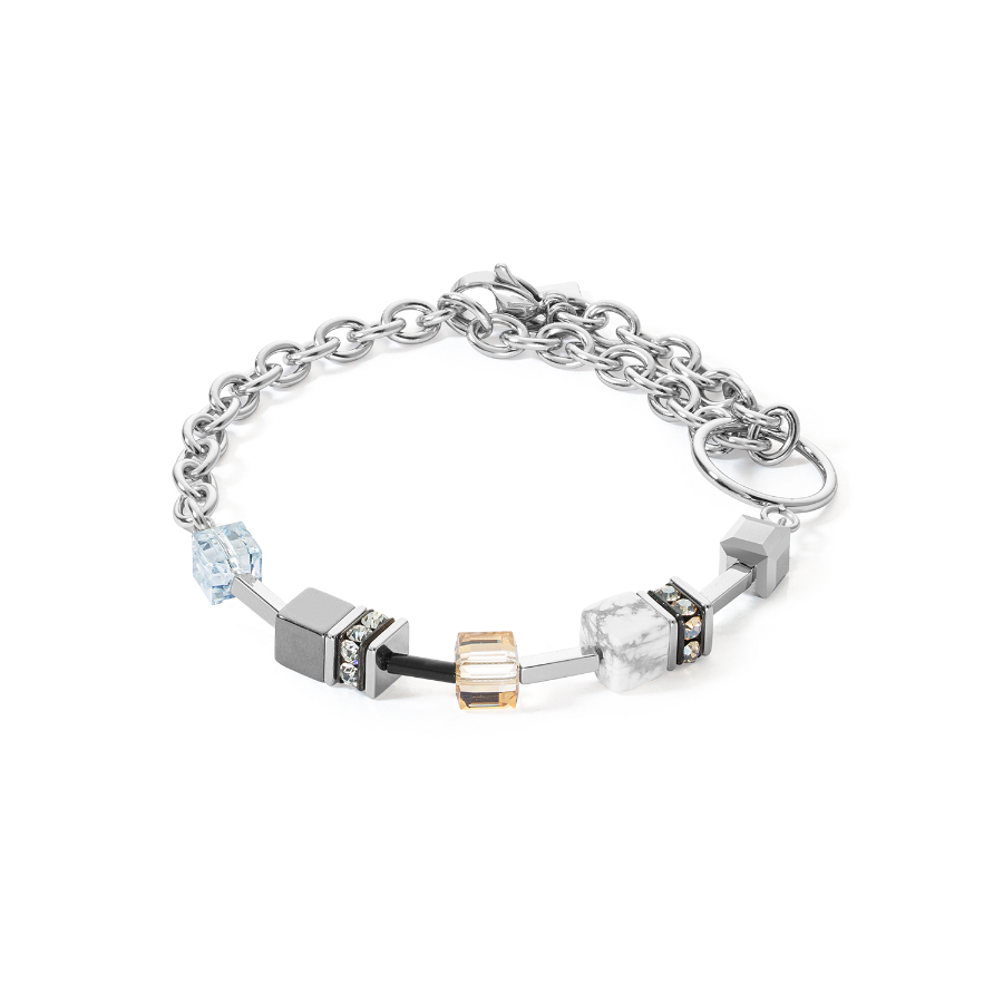 GeoCUBE® Iconic Precious Chain bracelet grey-beige
