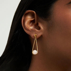 Mini Ipanema Earrings-Gold & Moonstone