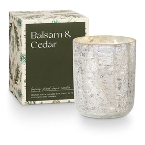 Balsam and Cedar - Crackle Glass Candle