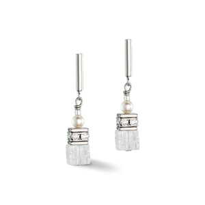 GeoCUBE® Precious Fusion Pearls earrings white