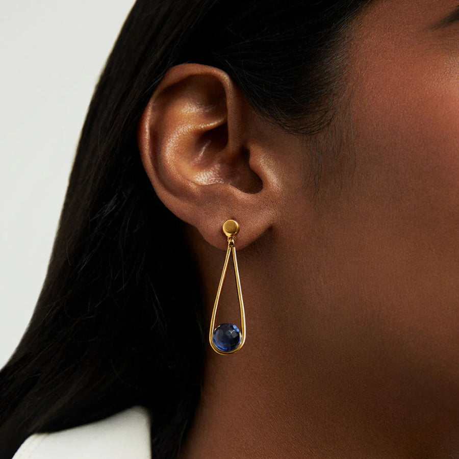 Mini Ipanema Earrings-Gold & Midnight Blue