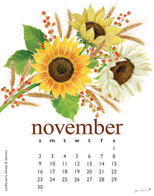 2025 Poster Calendar - 11 x 14 - Flowers