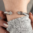 Load image into Gallery viewer, Briolette Collection - Large Pavé Wire Cuff Bracelet
