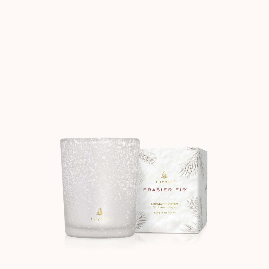 Flocked- 2 oz Votive Candle - Frasier Fir