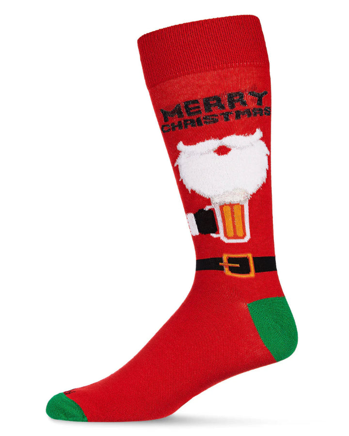 Men's Holiday Socks - Merry Christmas Santa Socks
