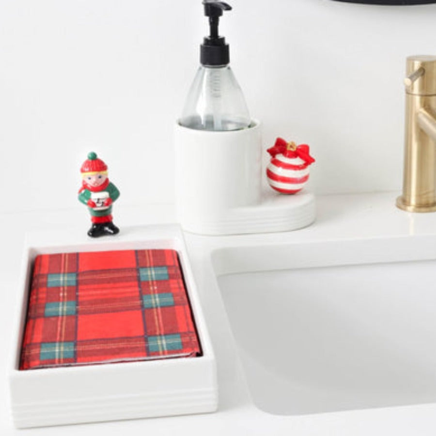 Pinstripe Melamine Guest Towel Holder