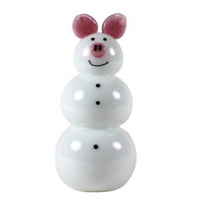 Glass Snowman - Pig