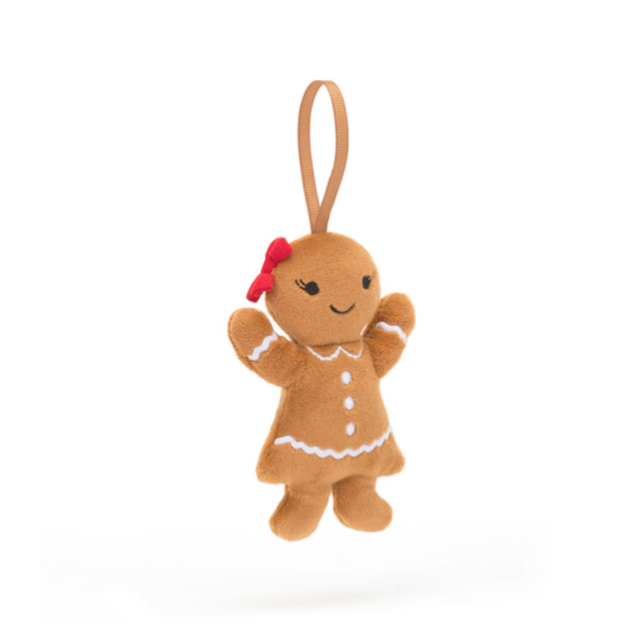 Festive Folly Gingerbread Ruby Ornament