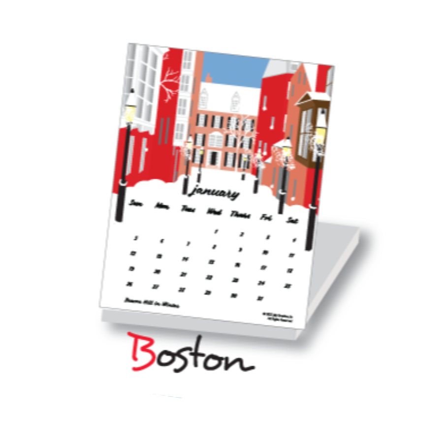 2025 Jewel Case Calendar - 5" x 5.5" - Boston