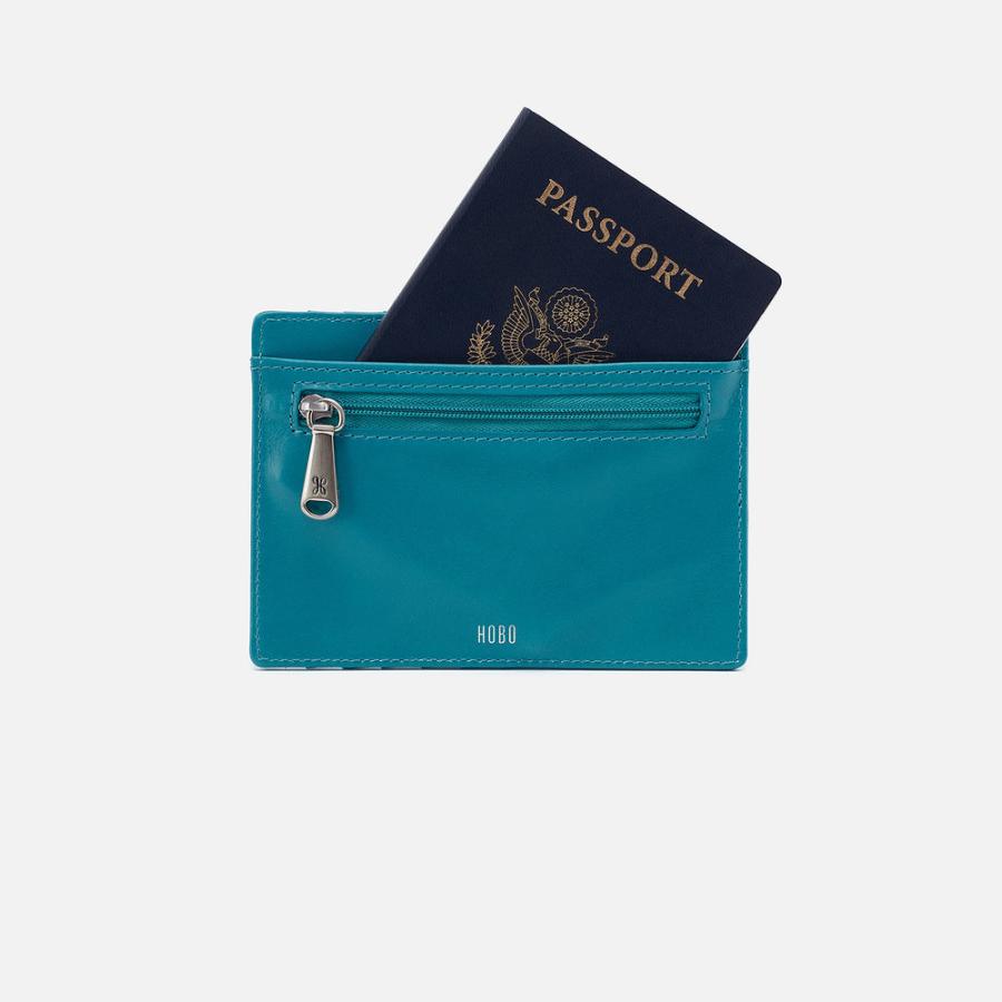 Hobo-Euro Slide Card Case-Biscayne Blue