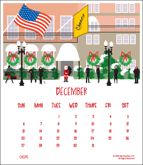 2026 Jewel Case Calendar - 5" x 5.5" - Boston
