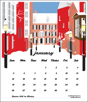 2025 Poster Calendar - 11 x 14 - Boston