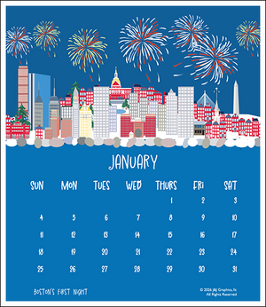2026 Poster Calendar - 11 x 14 - Boston