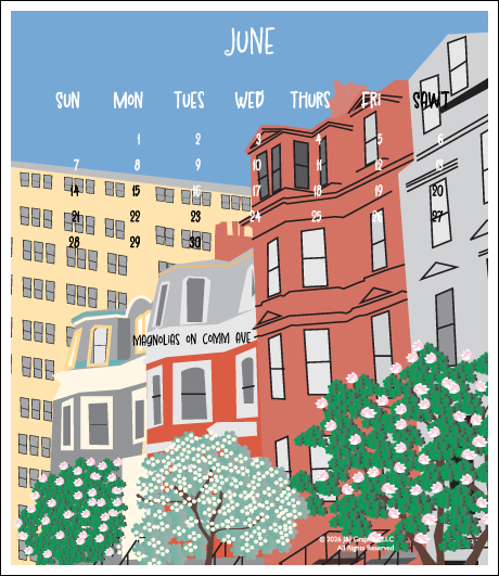 2026 Jewel Case Calendar - 5" x 5.5" - Boston
