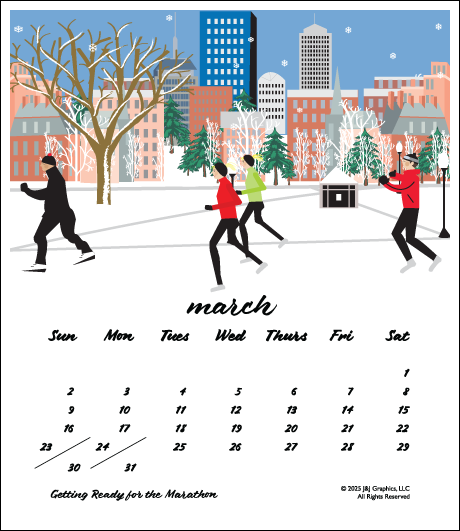 2025 Poster Calendar - 11 x 14 - Boston