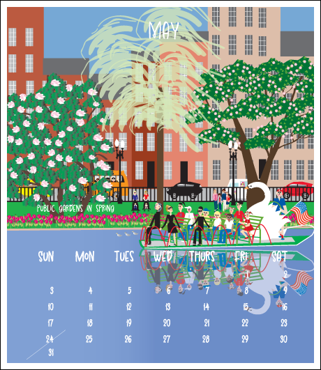 2026 Jewel Case Calendar - 5" x 5.5" - Boston