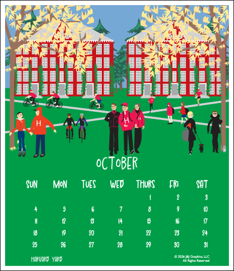 2026 Jewel Case Calendar - 5" x 5.5" - Boston