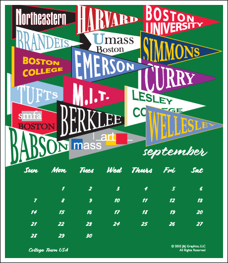 2025 Poster Calendar - 11 x 14 - Boston