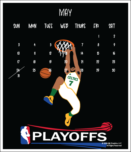 2026 Jewel Case Calendar - 5" x 5.5" - Boston Sports
