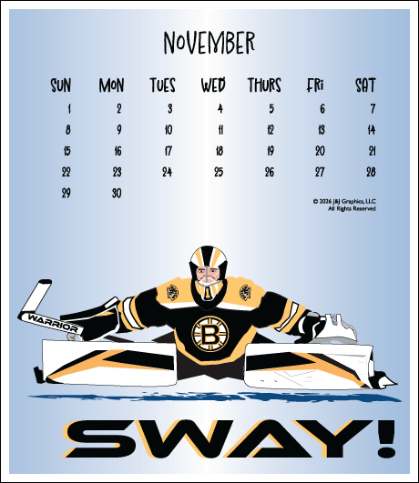 2026 Jewel Case Calendar - 5" x 5.5" - Boston Sports
