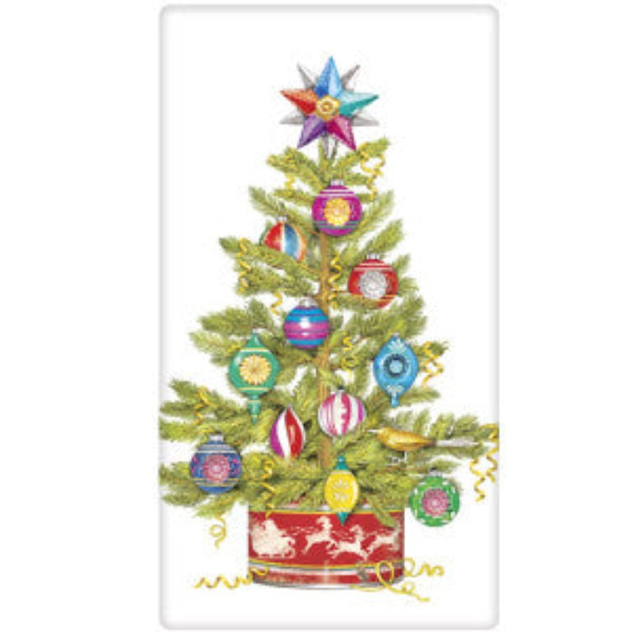 Holiday Flour Sack Dish Towel - Christmas Tree Tin