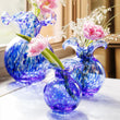 Load image into Gallery viewer, Hibiscus Glass Cobalt Tortoiseshell Bud Vase
