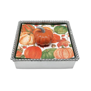 Beaded Napkin Box - Orange Pumpkin