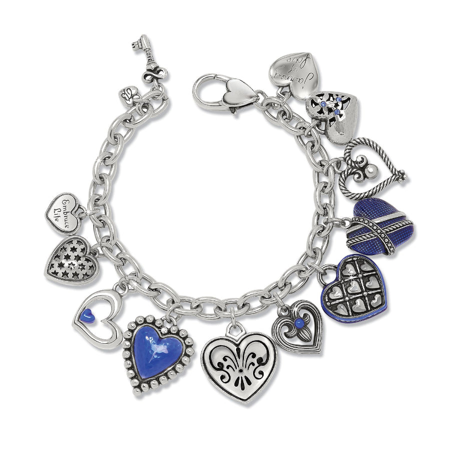 One Heart Link Charm Bracelet