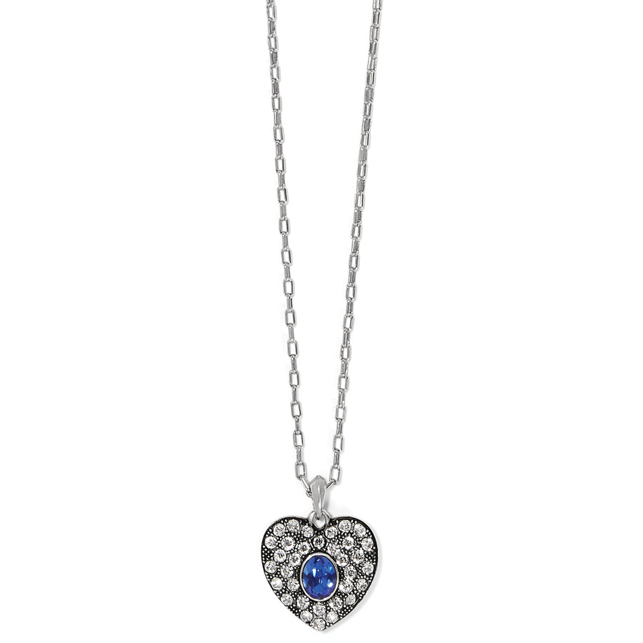 Adela Heart Mini Necklace-Blue