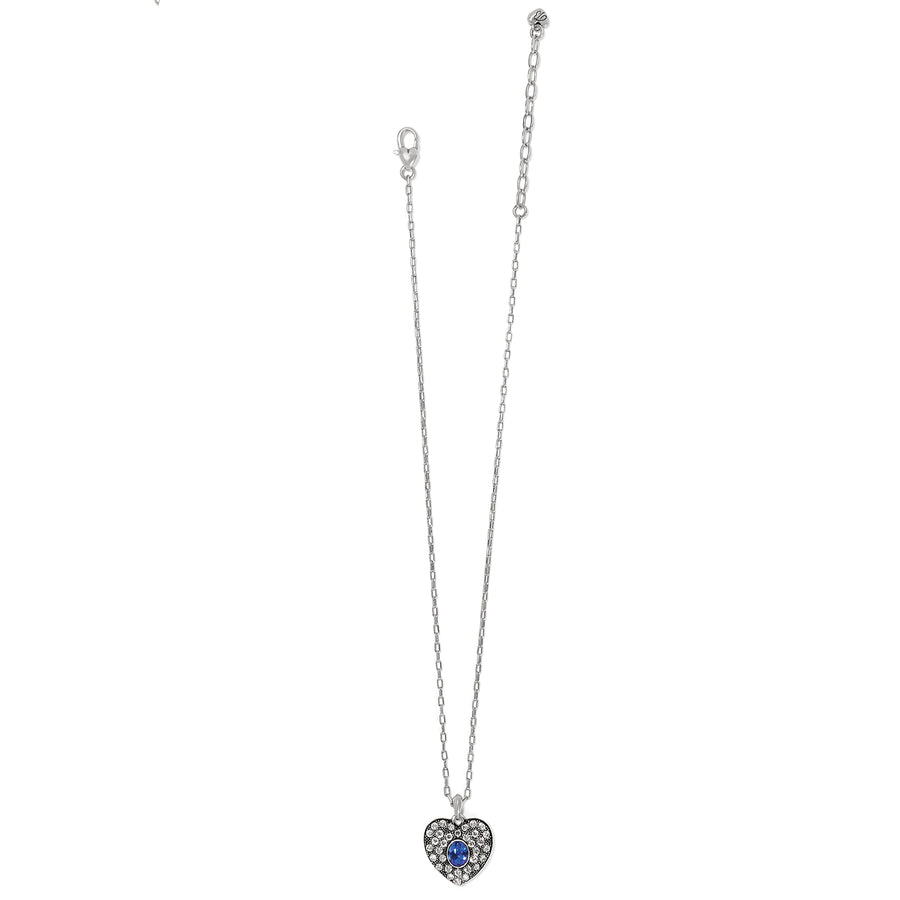 Adela Heart Mini Necklace-Blue