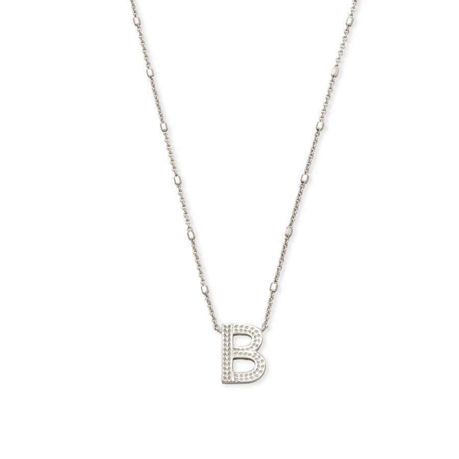 Letter B Pendant Necklace In Silver