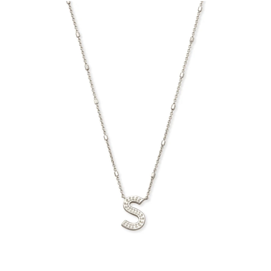 Letter S Pendant Necklace In Silver