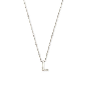 Letter L Pendant Necklace In Silver